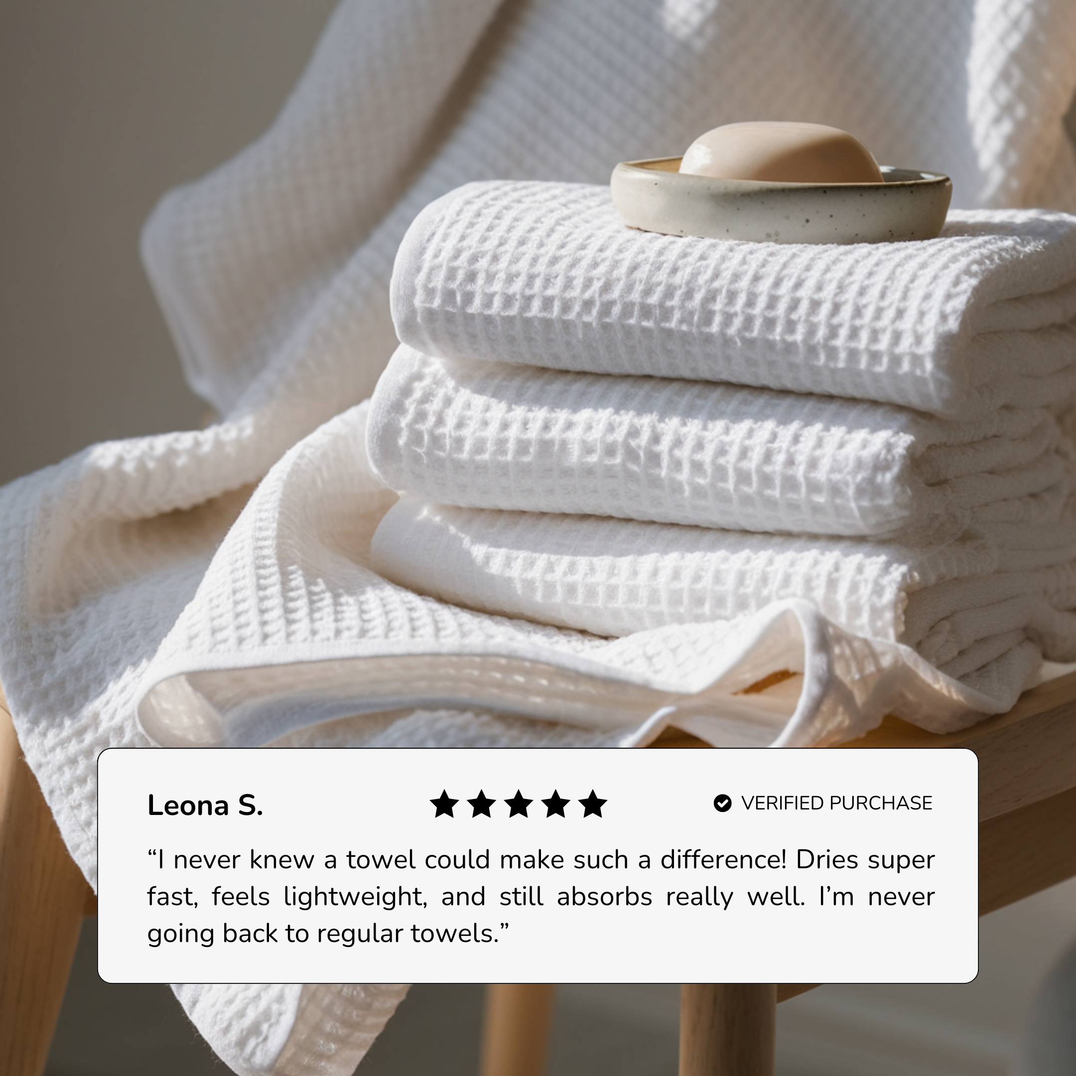 Egyptian Cotton Waffle Hand Towels 2pcs